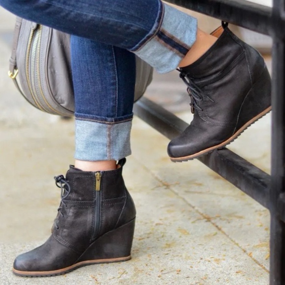 Biala Lace Up wedge boots